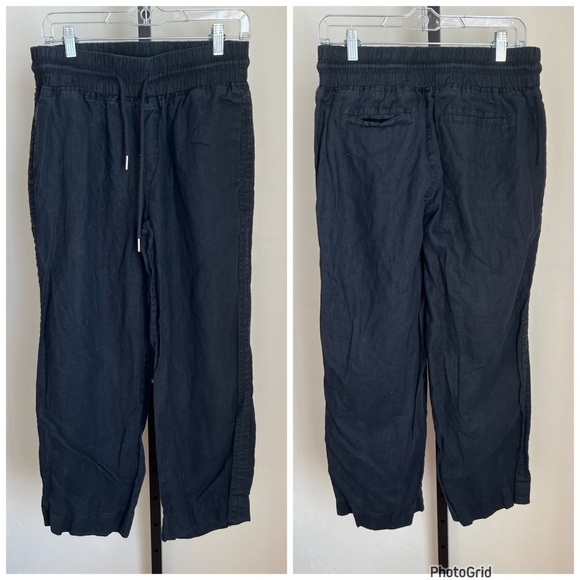 Quince 100% European Linen Wide Leg Black Pants Medium - Picture 2 of 4